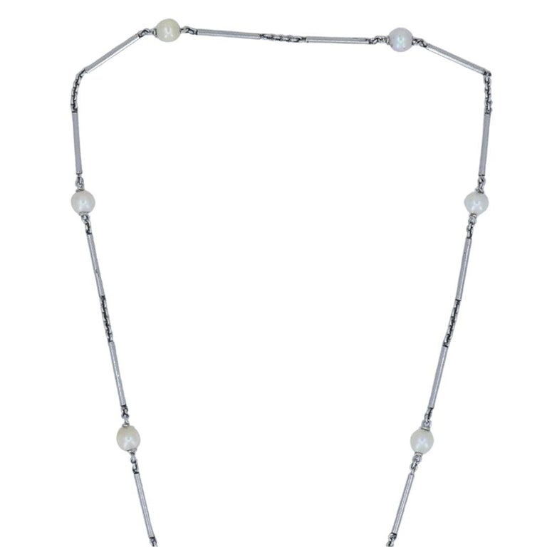 Sagittarius Astrological 14k Gold Platinum Pearl Watch Chain Pendant Necklace - 3
