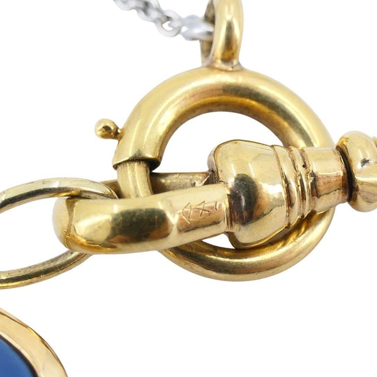 Sagittarius Astrological 14k Gold Platinum Pearl Watch Chain Pendant Necklace - 7