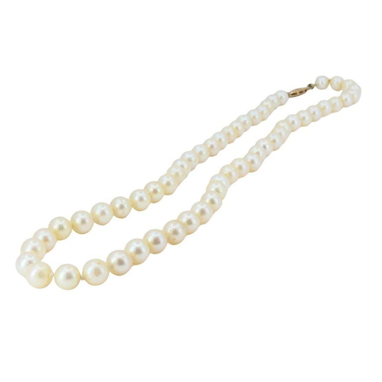 Vintage 14k Gold Cultured South Sea Pearl Strand Necklace - 8