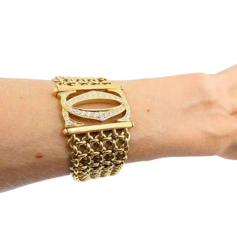 Cartier Penelope Bracelet Double C 18k Gold Diamond Link Bracelet - 2