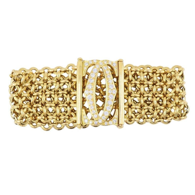Cartier Penelope Bracelet Double C 18k Gold Diamond Link Bracelet - 3