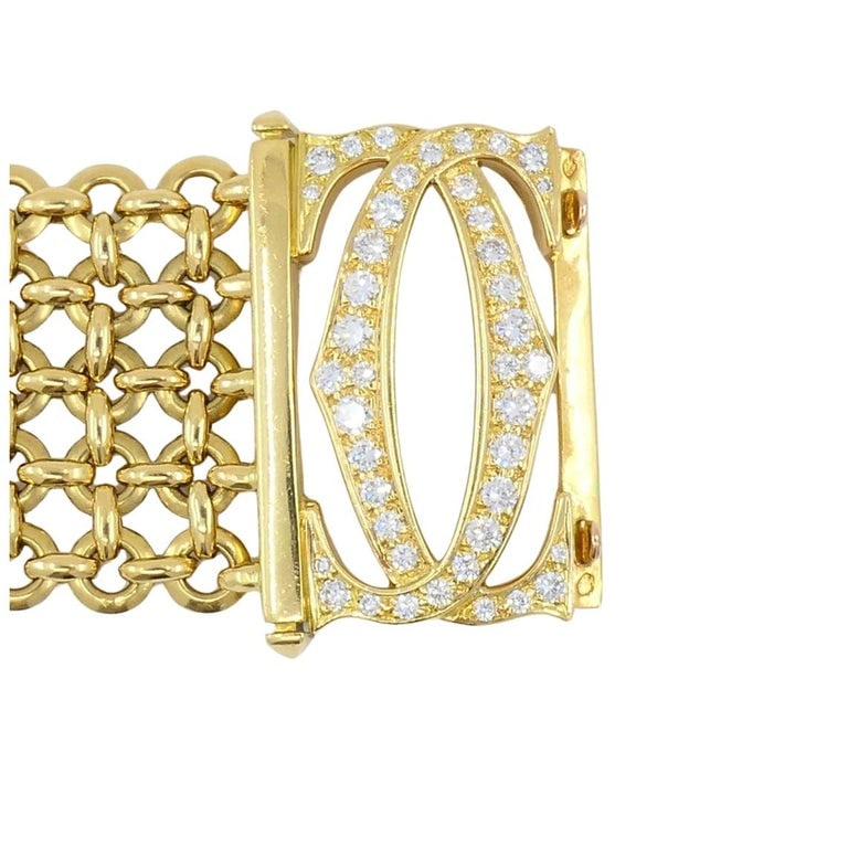 Cartier Penelope Bracelet Double C 18k Gold Diamond Link Bracelet - 4
