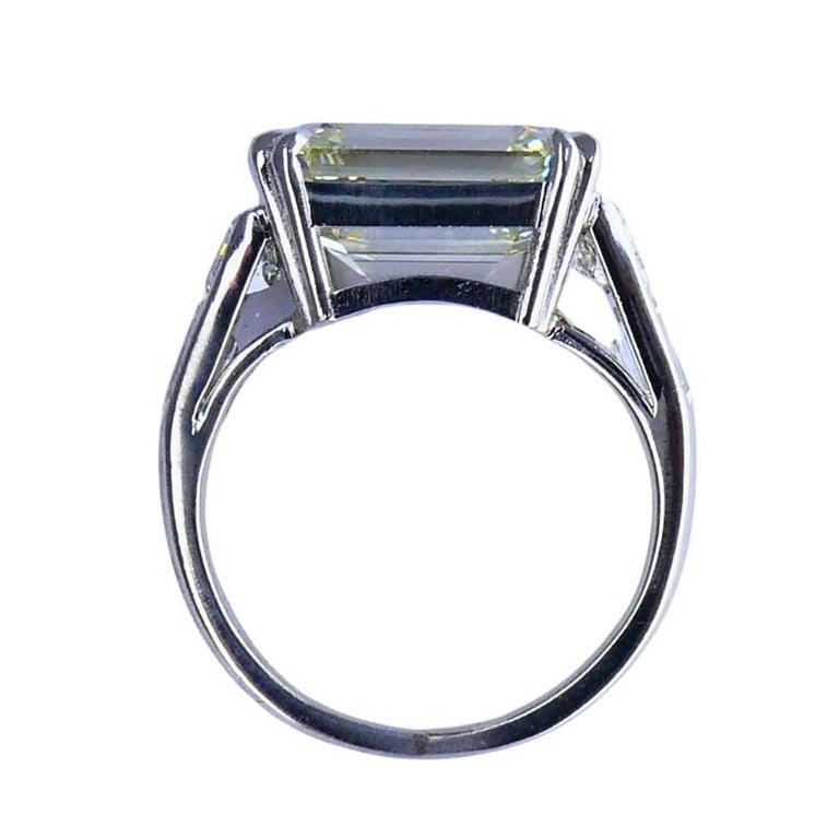 Vintage Platinum Engagement Ring Emerald Cut Diamond 6.28cts Estate Jewelry - 8