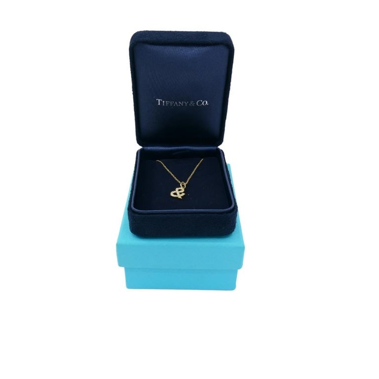 Tiffany & Co. Charm Pendant Necklace 18k Gold Diamond Ampersand Original Box - 9