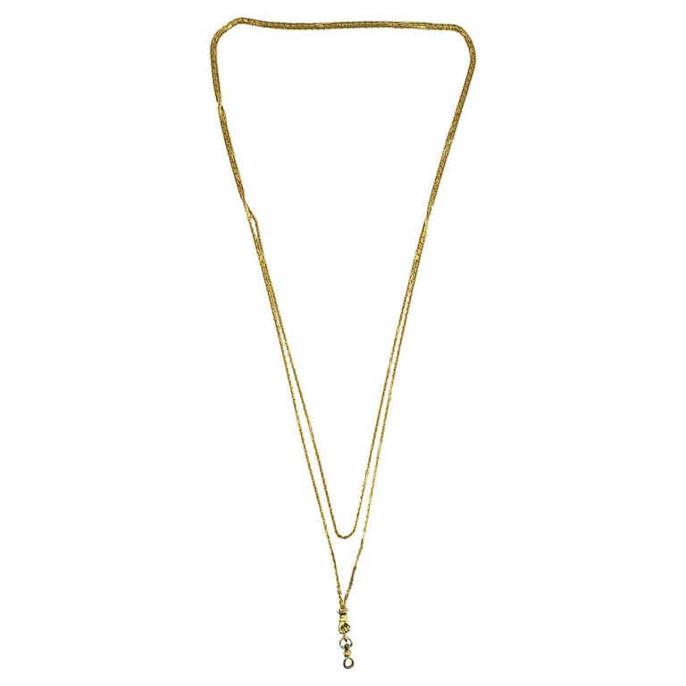 Victorian 18k Gold French Watch Chain Necklace (1 of 10)