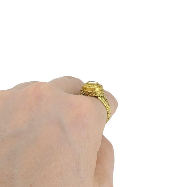 Antique 22k Gold Diamond Handmade Ring - 8
