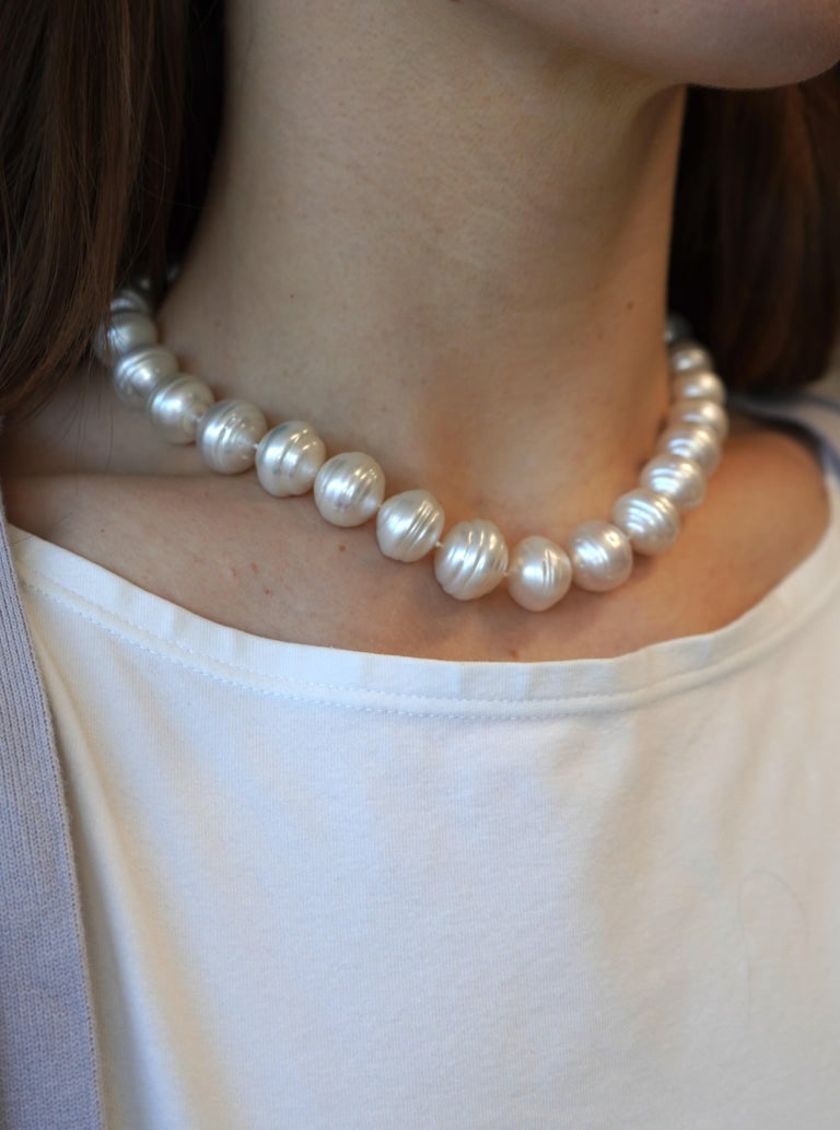 Vintage 14k Gold Baroque Cultured Pearl Necklace - 2