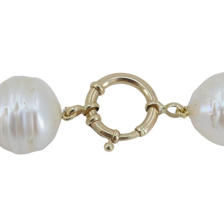 Vintage 14k Gold Baroque Cultured Pearl Necklace - 5
