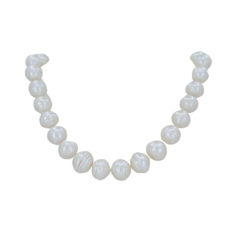 Vintage 14k Gold Baroque Cultured Pearl Necklace - 6