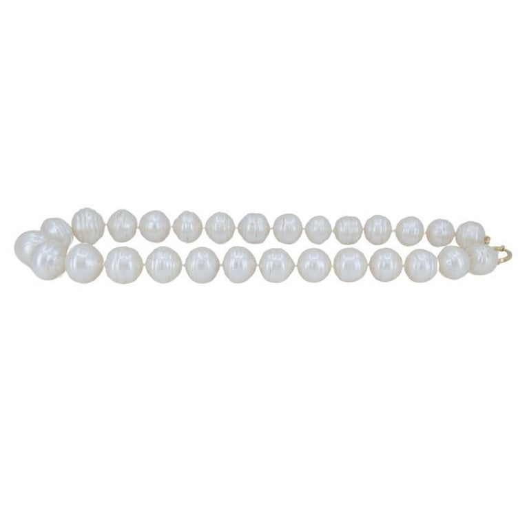 Vintage 14k Gold Baroque Cultured Pearl Necklace - 7