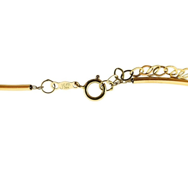 Opal Necklace 14k Gold Collar Necklace with Beads - 10