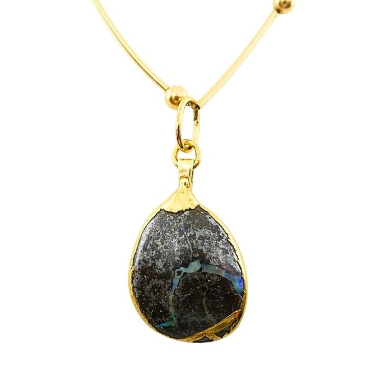 Opal Necklace 14k Gold Collar Necklace with Beads - 6