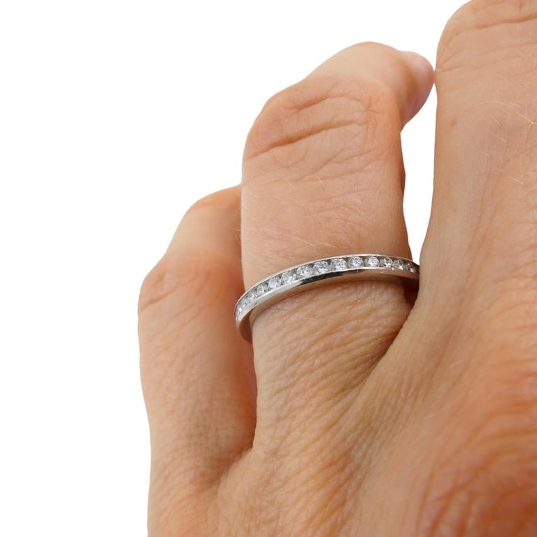 Vintage Tiffany & Co. Diamond Eternity Band Platinum Size 6 - 7