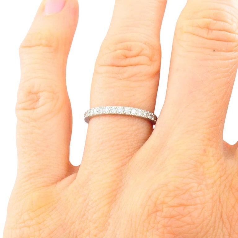 Vintage Tiffany & Co. Diamond Band Platinum Size 5.5 (51) - 2