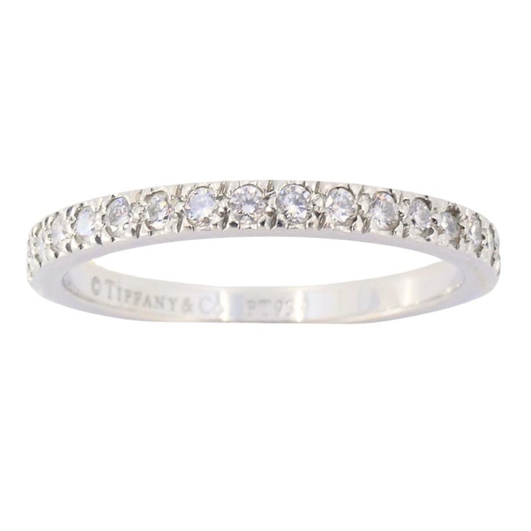 Vintage Tiffany & Co. Diamond Band Platinum Size 5.5 (51) - 3
