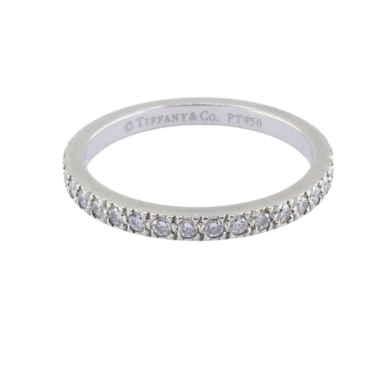 Vintage Tiffany & Co. Diamond Band Platinum Size 5.5 (51) - 7