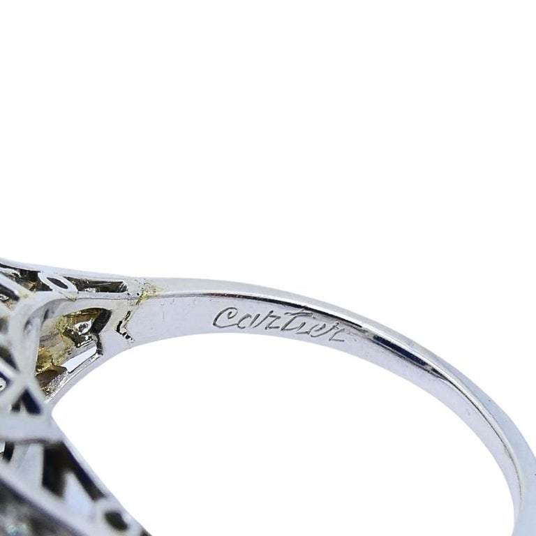 Cartier Art Deco Lapis Lazuli Diamond Platinum Ring - 8