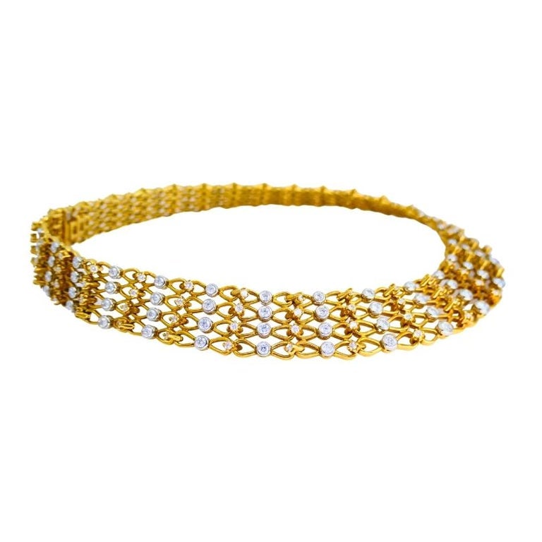 Vintage Tiffany & Co. Collar Necklace Gold Platinum Diamond Estate Jewelry - 6