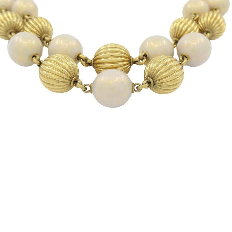 Vintage Tiffany & Co. 18k Gold Enamel Beaded Necklace - 7
