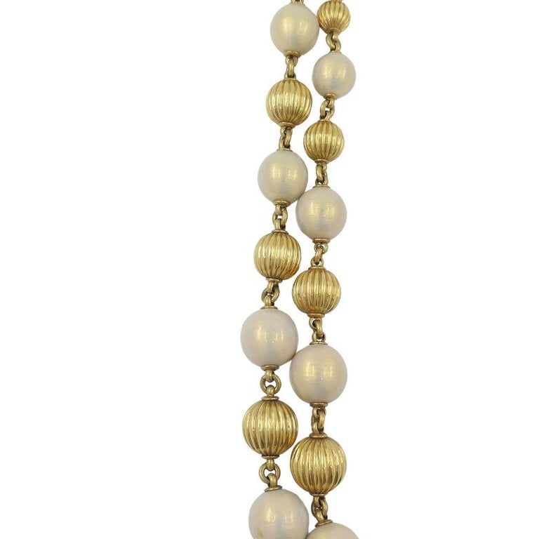 Vintage Tiffany & Co. 18k Gold Enamel Beaded Necklace - 9