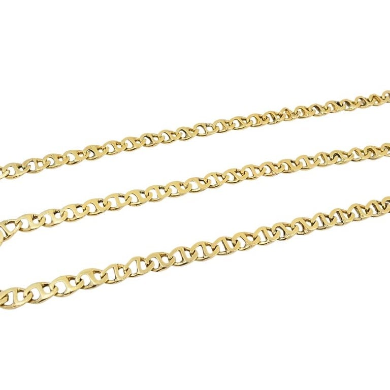 14k Gold Flat Link Chain Necklace Vintage Jewelry - 4