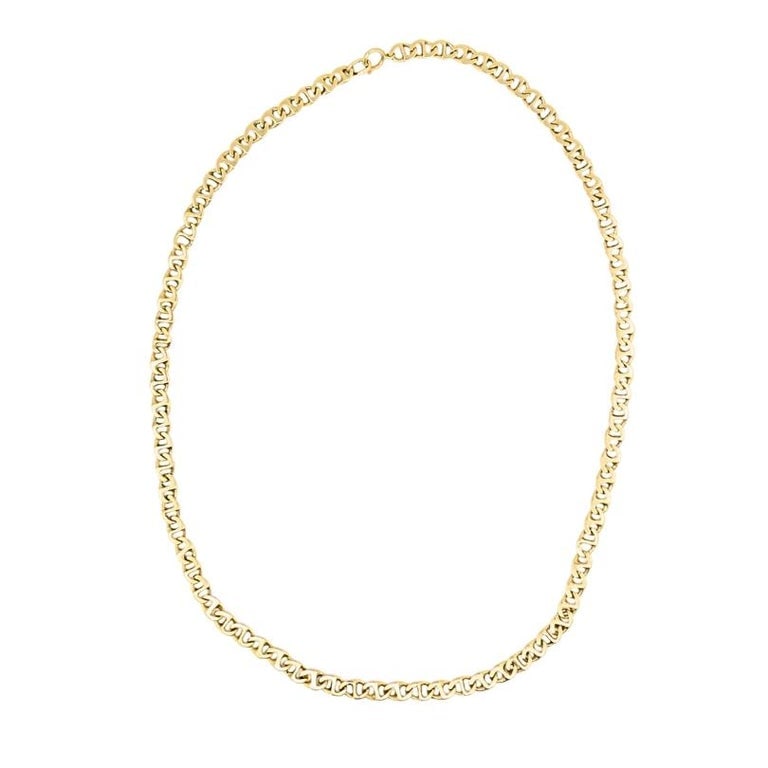14k Gold Flat Link Chain Necklace Vintage Jewelry - 5