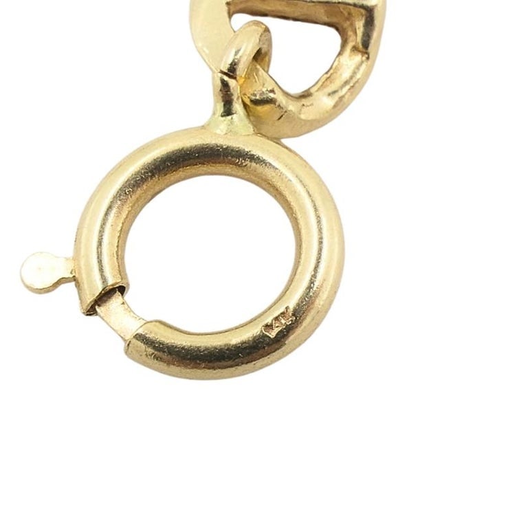 14k Gold Flat Link Chain Necklace Vintage Jewelry - 6
