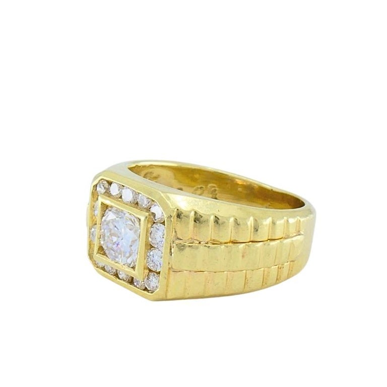 Vintage 14K Gold Diamond Men's Ring - 4
