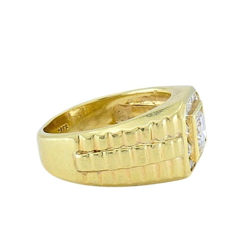 Vintage 14K Gold Diamond Men's Ring - 5