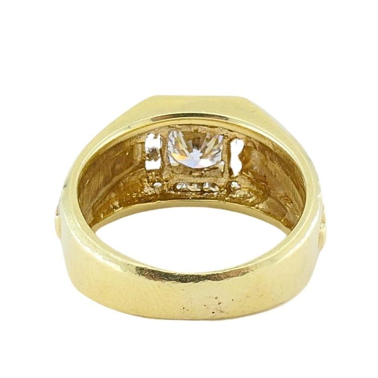 Vintage 14K Gold Diamond Men's Ring - 8