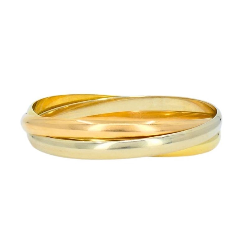 Cartier Trinity Bracelet 18k Yellow White Rose Gold Estate Jewelry - 3