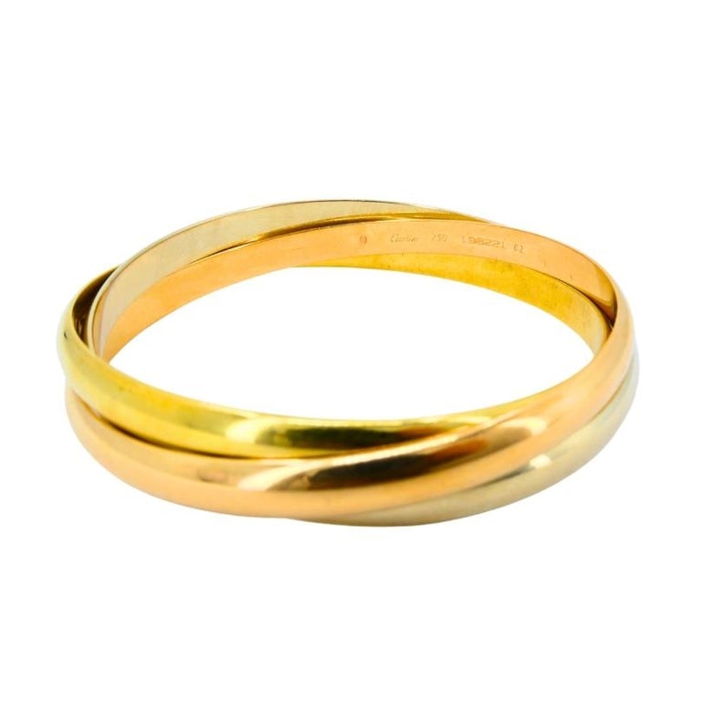 Cartier Trinity Bracelet 18k Yellow White Rose Gold Estate Jewelry - 5
