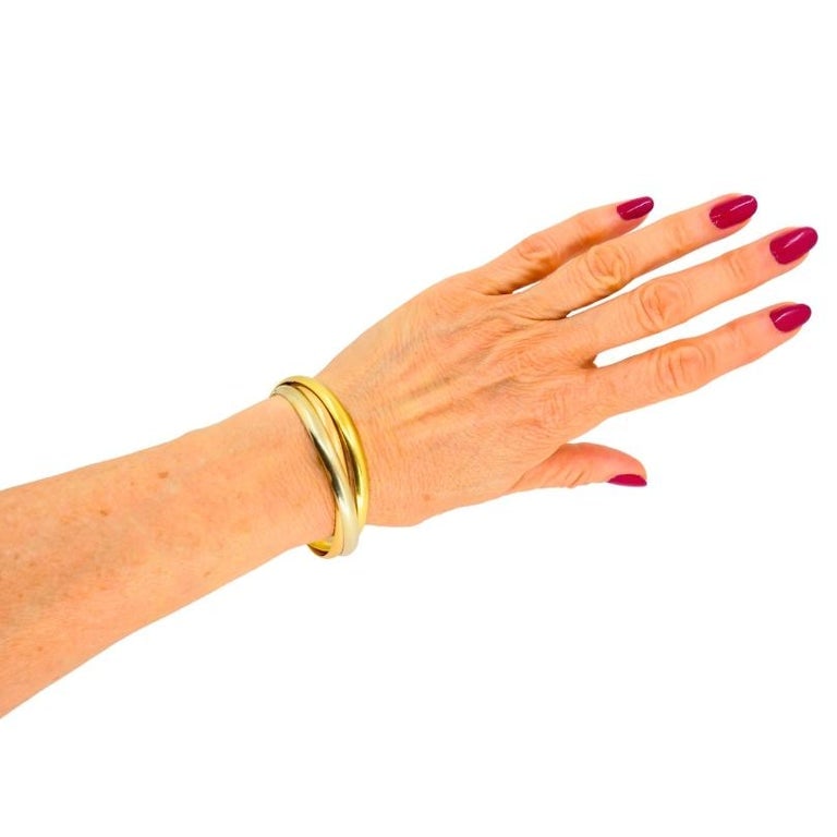 Cartier Trinity Bracelet 18k Yellow White Rose Gold Estate Jewelry - 7