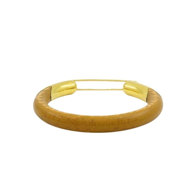 Rare Elsa Peretti for Tiffany & Co. Gold Lapis Lazuli Rattan Bracelet - 3