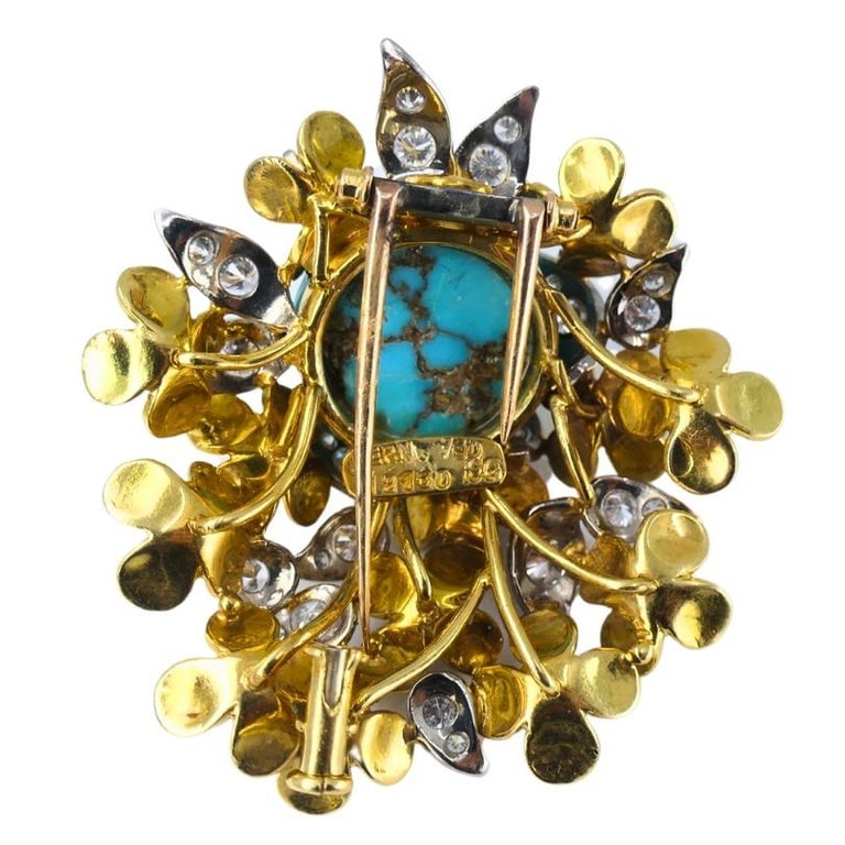 Kern Jewelry Set Gold Turquoise Cabochon Sapphire Diamond - 14