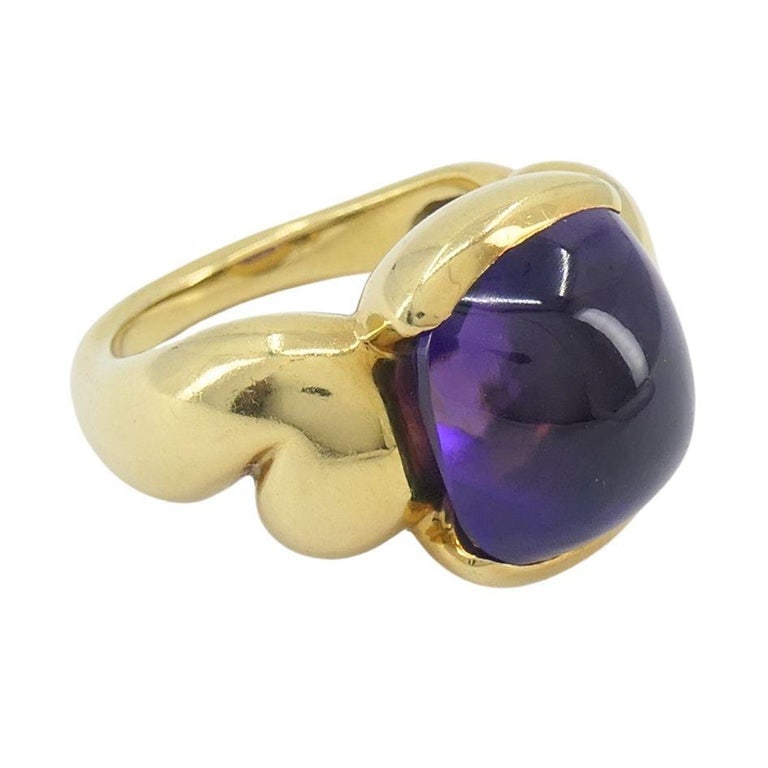 Gucci 18k Gold Amethyst Ring 6.5 - 5