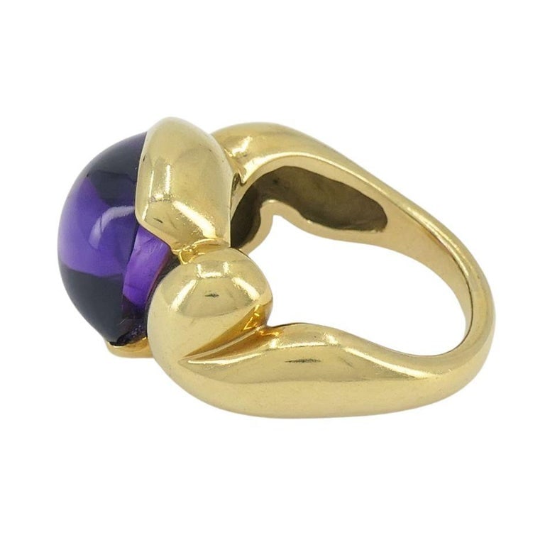Gucci 18k Gold Amethyst Ring 6.5 - 6
