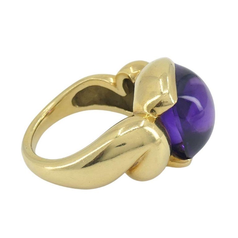Gucci 18k Gold Amethyst Ring 6.5 - 7
