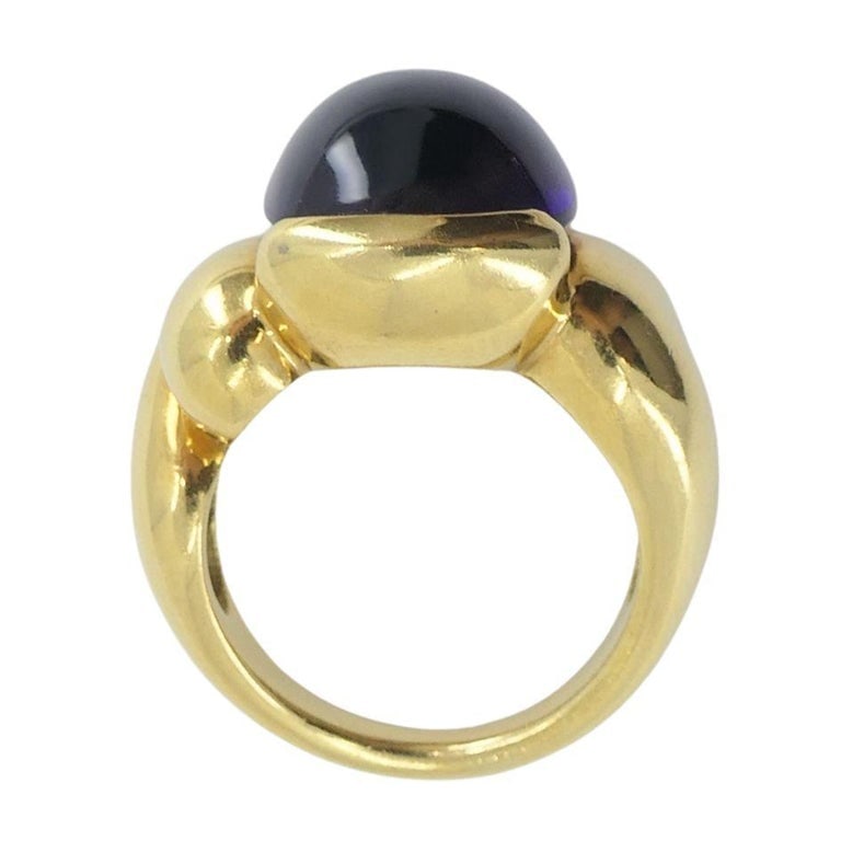 Gucci 18k Gold Amethyst Ring 6.5 - 8