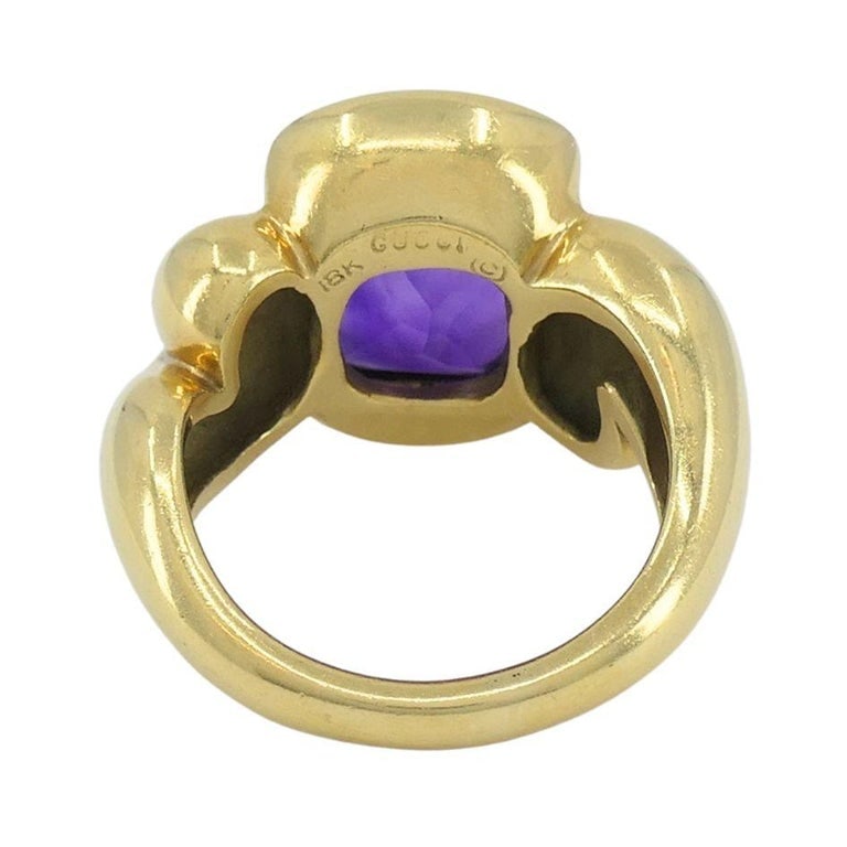 Gucci 18k Gold Amethyst Ring 6.5 - 9