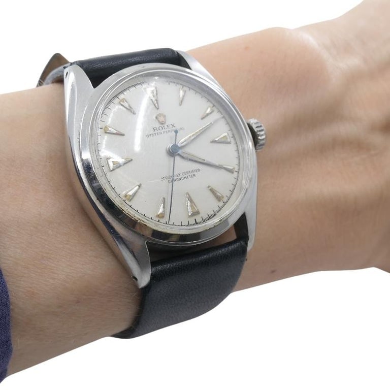 Vintage Rolex Oyster Perpetual 6084 Stainless Steel Wristwatch c. 1950s - 9