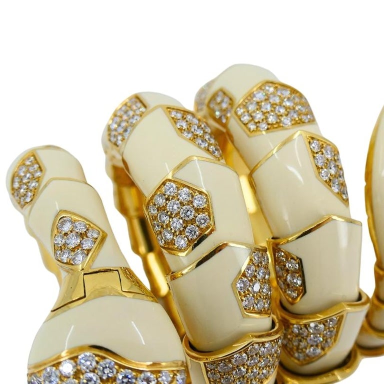 Bvlgari Bulgari Rare Serpenti Watch 18k Gold White Enamel Gemstones - 10