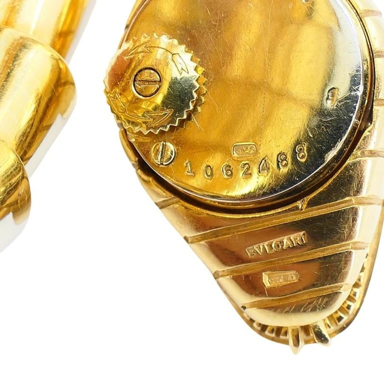 Bvlgari Bulgari Rare Serpenti Watch 18k Gold White Enamel Gemstones - 7