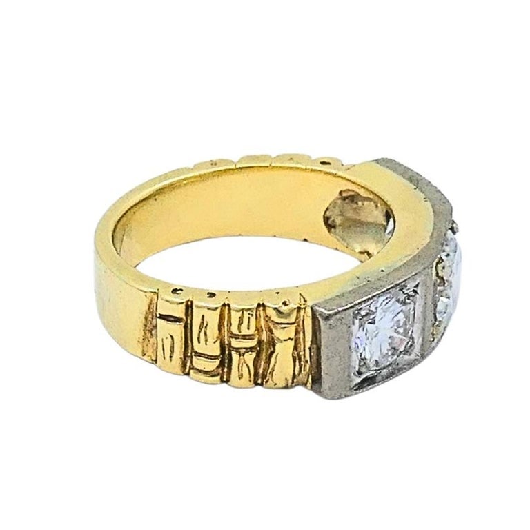 Vintage Three Stone Diamond Ring 14k Gold - 5