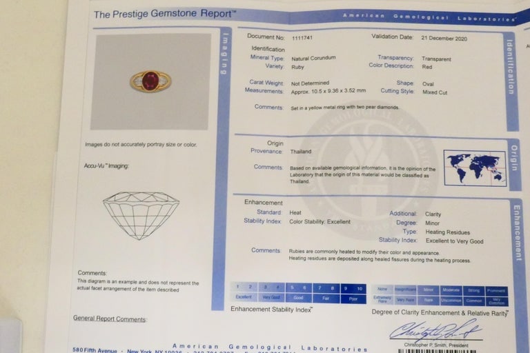 Bvlgari Bulgari Band Ring 18k Gold Cabochon Ruby Diamond AGL Certificate - 11