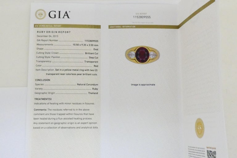 Bvlgari Bulgari Band Ring 18k Gold Cabochon Ruby Diamond AGL Certificate - 12