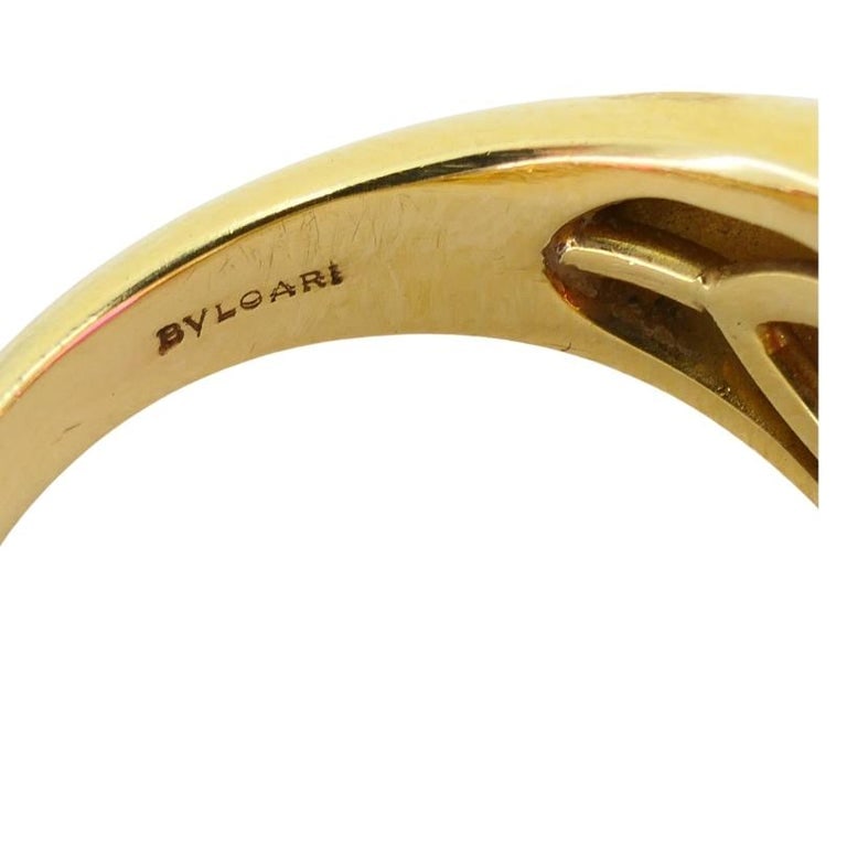 Bvlgari Bulgari Band Ring 18k Gold Cabochon Ruby Diamond AGL Certificate - 7