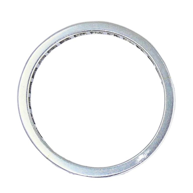 Wedding Band Platinum Diamond Eternity Ring 1960s Estate Jewelry Size 10 - 4