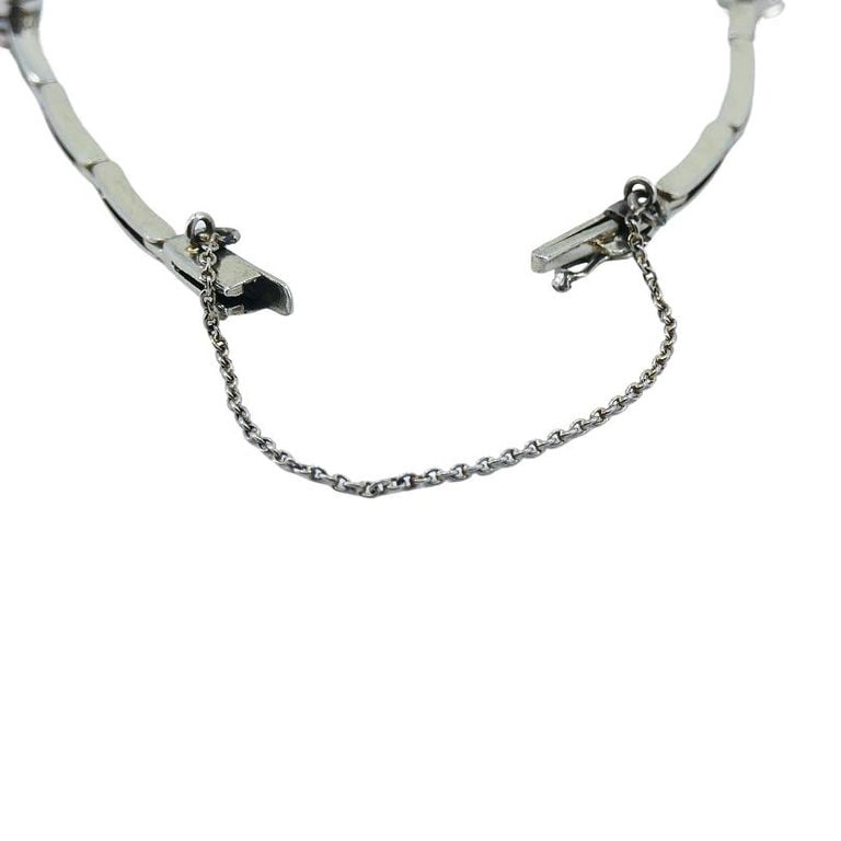 Victorian 18k White Gold Emerald Diamond Bracelet - 10