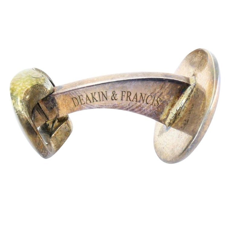 Deakin & Francis Silver Cufflinks Enamel Ace of Spades - 8